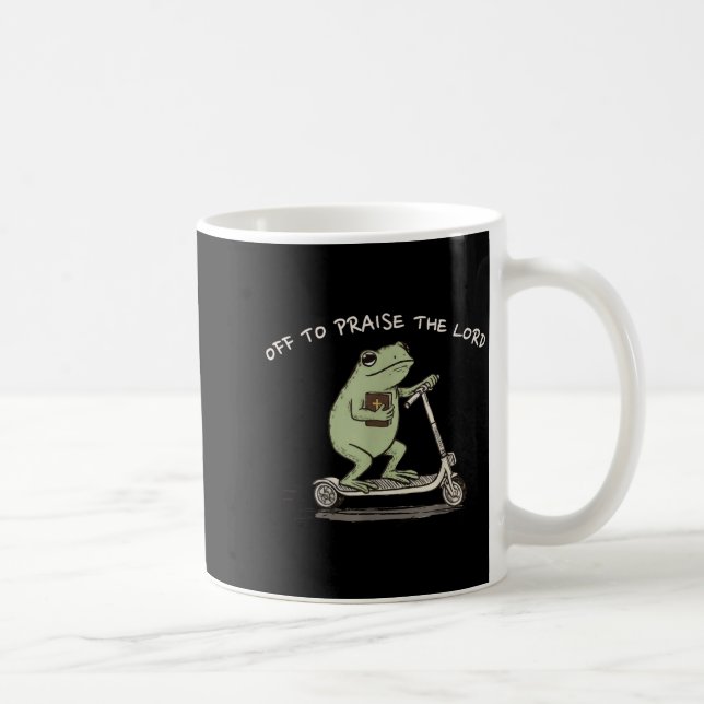 Funny Frog Off To Praise The Lord Christian Scoote Kaffeetasse (Rechts)