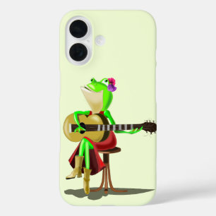 Funny Frog Playing Gitarre iPhone Case