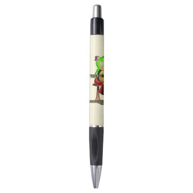 Funny Frog Playing Guitar Pen Kugelschreiber (Vorderseite Vertikal)