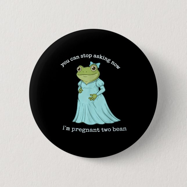 Funny Frog Pregnancy Announcement Medieval Pregnan Button (Vorderseite)