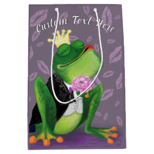 Funny Frog Prince Geschenkbeutel Beutel Kiss mit b Mittlere Geschenktüte