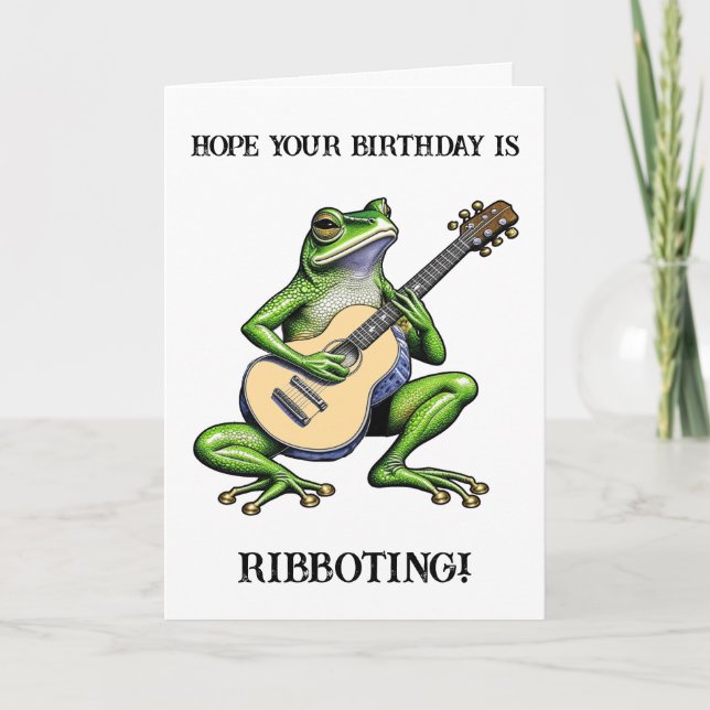 Funny Frog Puns Happy Birthday Karte (Vorderseite)