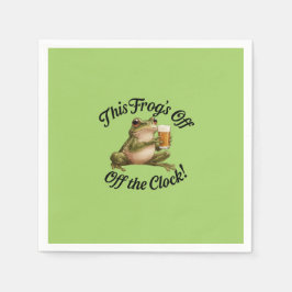 Funny Frog Retirement Party Green Design Serviette