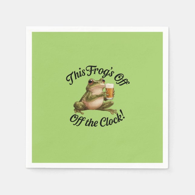 Funny Frog Retirement Party Green Design Serviette (Vorderseite)