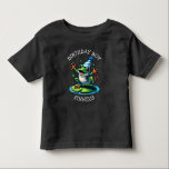 Funny Frog Themed Birthday Boy Kleinkind T-shirt<br><div class="desc">Niedlicher Frosch zum Geburtstagsjungen T - Shirt. Cartoon toad tanzen mit einem Geburtstagshut auf.</div>