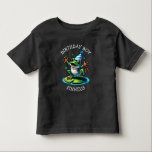 Funny Frog Themed Birthday Boy Kleinkind T-shirt<br><div class="desc">Niedlicher Frosch zum Geburtstagsjungen T - Shirt. Cartoon toad tanzen mit einem Geburtstagshut auf.</div>