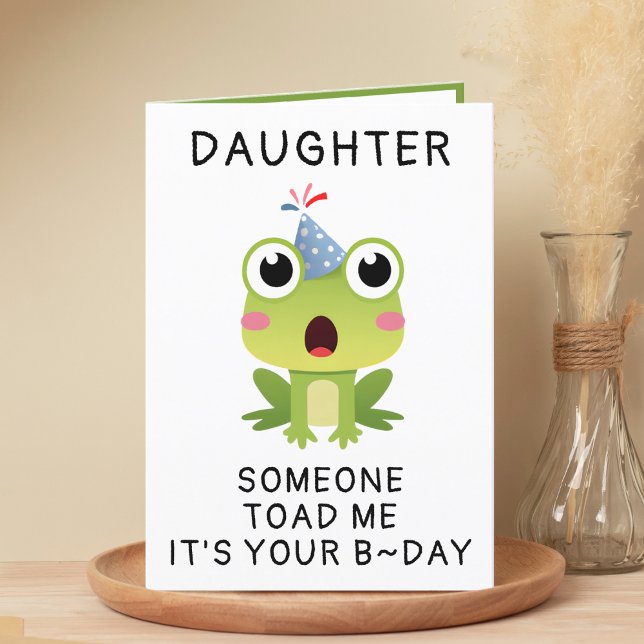 Funny Frog Toad Croak Daughter Happy Birthday Dankeskarte (Funny Frog Toad Croak Daughter Happy Birthday Thank You Card)