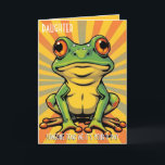 Funny Frog Toad Croak Daughter Happy Birthday Karte<br><div class="desc">Feiern Sie mit dieser fröhlichen Geburtstagskarte einen besonderen Tag! Mit lebendigen Farben und spielerischer Typografie ist diese Karte der ideale Ort, um Freude und Liebe zu verbreiten. Egal, ob Sie einem Freund, einem Familienmitglied oder Kollegen Geburtstagwünsche schicken, diese reizvolle Karte bringt ihnen sicher ein Lächeln ins Gesicht. Links für Ihre...</div>