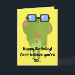 Funny Frog Yellow Son 30. Geburtstag Karte<br><div class="desc">Funny Frog Yellow Son 30. Geburtstag, ein einzigartiges Design für jeden, der etwas Besonderes für seinen Sohn zu seinem Geburtstag sucht. Das Design hat einen lustigen Frosch vorne mit anpassbarem Text, den Sie personalisieren können. Zögern Sie also nicht, ihn an Ihre eigene Geburtstagseinladung anzupassen. Wenn Sie Probleme haben, die Vorlage...</div>