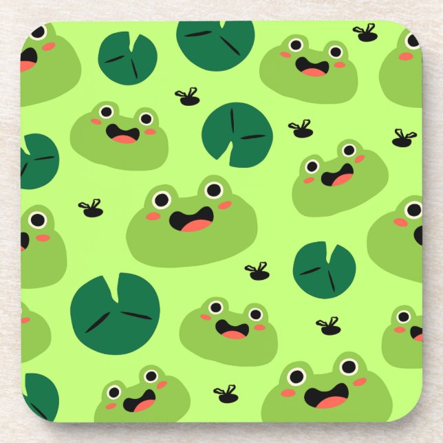 Funny Frogs Getränkeuntersetzer (Vorderseite)