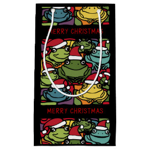 Funny Frogs in Weihnachtsmannmützen Weihnachten Ab Kleine Geschenktüte