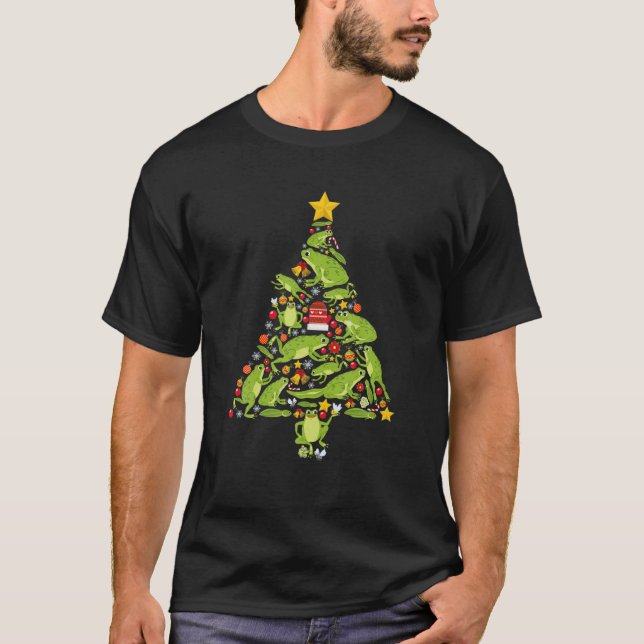 Funny Frogs Weihnachtsbaum Amphibians Xmas Frauen  T-Shirt (Vorderseite)