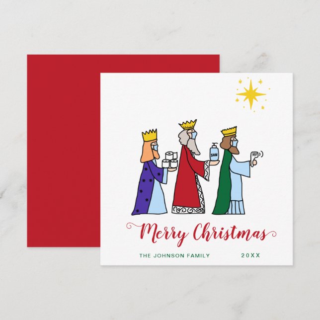 Funny Frohe Weihnachten Drei Könige Gruß (Vorne/Hinten)