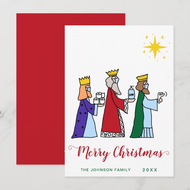 Funny Frohe Weihnachten Drei Könige Gruß (Vorne/Hinten)