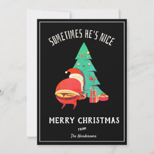 Funny frohe Weihnachten Gruß Naughty Santa Black