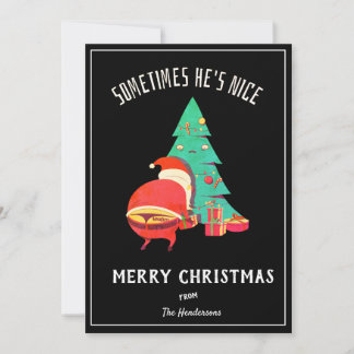 Funny frohe Weihnachten Gruß Naughty Santa Black