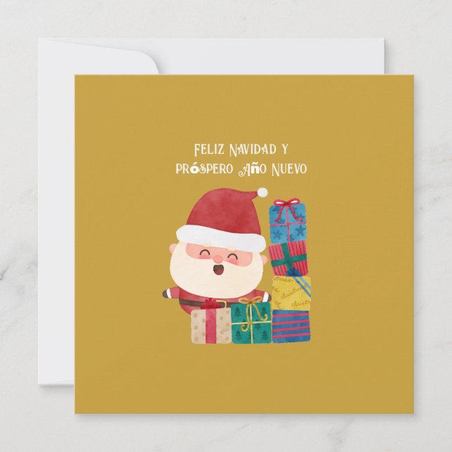 Funny Frohe Weihnachten & Happy New Year in Spanis (Vorderseite)