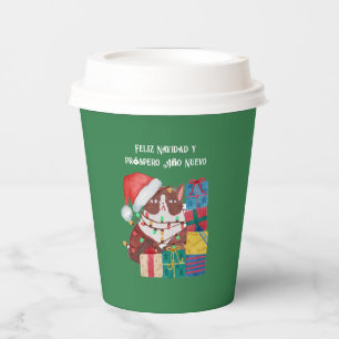 Funny Frohe Weihnachten & Happy New Year in Spanis Pappbecher