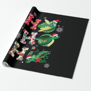 Funny Frohe Weihnachten HO HO HO Turtle Santa Geschenkpapier
