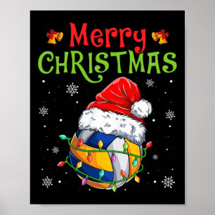 Funny Frohe Weihnachten Volleyball Weihnachtsmannm Poster