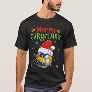 Funny Frohe Weihnachten Volleyball Weihnachtsmannm T-Shirt