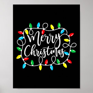 Funny frohe Weihnachts-Lichter Xmas Familie Männer Poster
