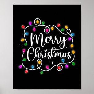 Funny frohe Weihnachts-Lichter Xmas Familie Männer Poster