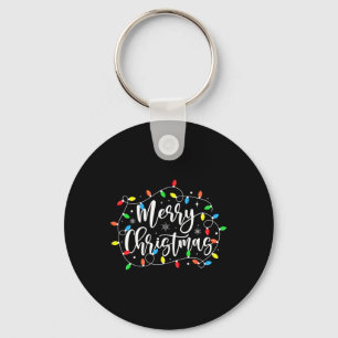 Funny frohe Weihnachts-Lichter Xmas Familie Männer Schlüsselanhänger