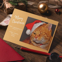 Funny Frohe Weihnachts Orange Katze mit Weihnachts