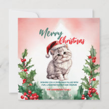 Funny Frohe Weihnachtsmann Niedlich Cat Kitten