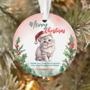 Funny Frohe Weihnachtsmann Niedlich Cat Kitten Ornament