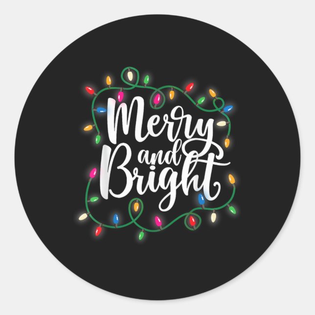 Funny fröhlich und hell Weihnachten Lichter Weihna Runder Aufkleber (Vorderseite)