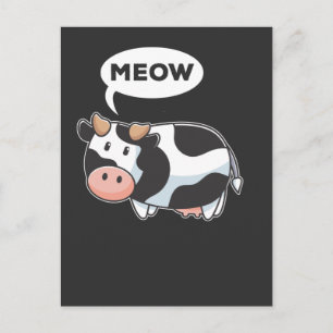 Funny Frong Animal Sound Puh Kuh und Cat Lover Postkarte