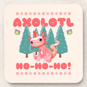 Funny Frory Weihnachten Axolotl Ho-Ho-Ho! Getränkeuntersetzer