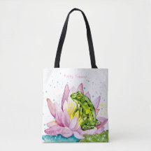 Funny Frosch auf einem Lotus