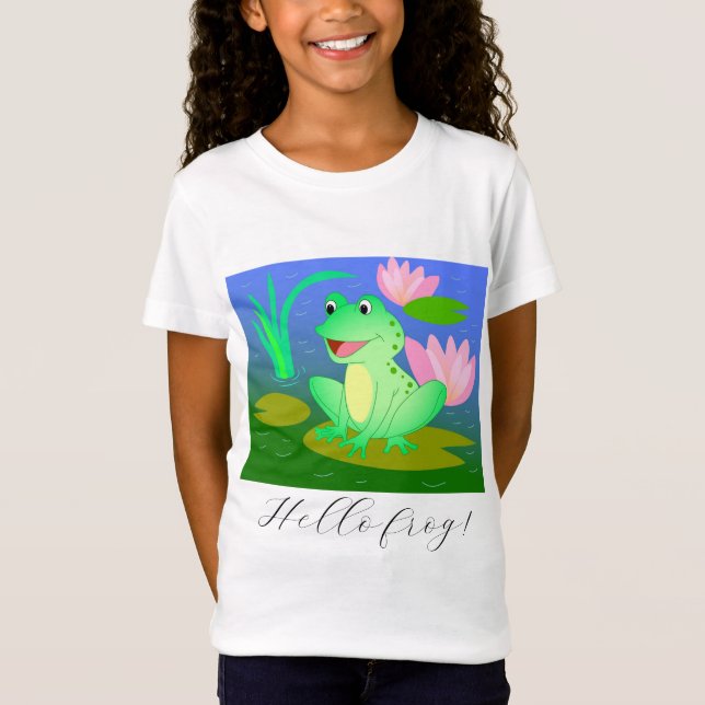 Funny Frosch, Cartoon-Illustration T-Shirt (Vorderseite)