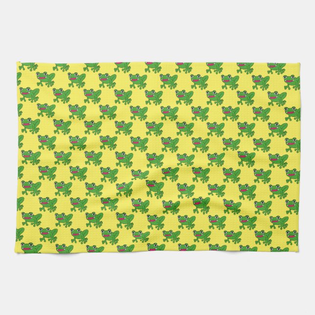Funny Frosch Geschirrtuch (Horizontal)