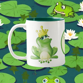 Funny Frosch Kisses fügen Text hinzu Zweifarbige Tasse