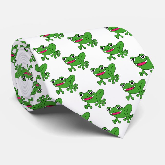 Funny Frosch Krawatte (Gerollt)