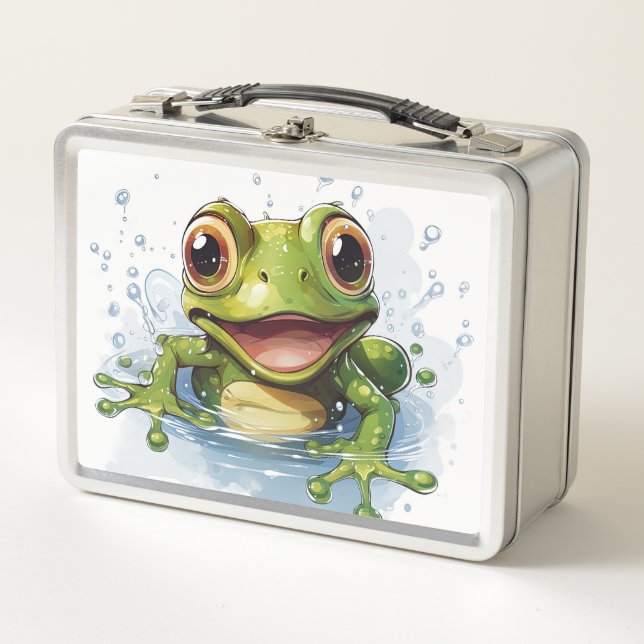 Funny Frosch Metall Brotdose (Vorderseite)