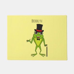 Funny Frosch mit Top-Hut-Cartoon Fußmatte
