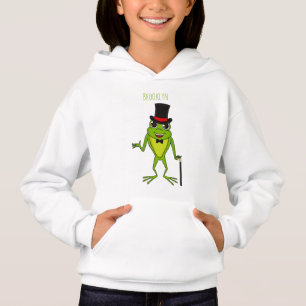 Funny Frosch mit Top-Hut-Cartoon Hoodie