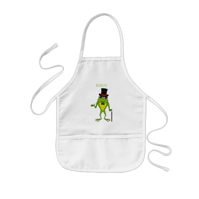 Funny Frosch mit Top-Hut-Cartoon Kinderschürze (Vorne)
