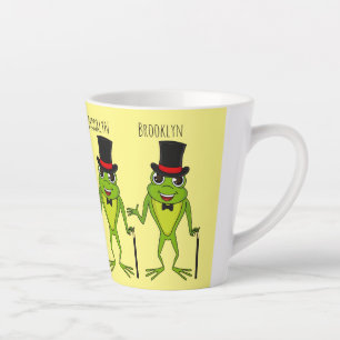 Funny Frosch mit Top-Hut-Cartoon Milchtasse