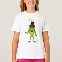 Funny Frosch mit Top-Hut-Cartoon