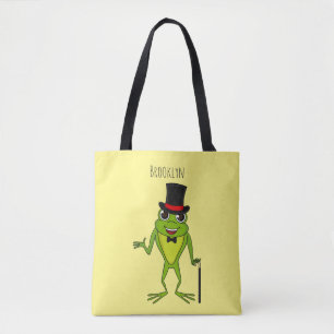 Funny Frosch mit Top-Hut-Cartoon Tasche
