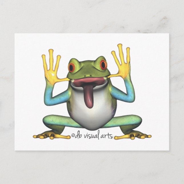 Funny Frosch Postkarte (Vorderseite)
