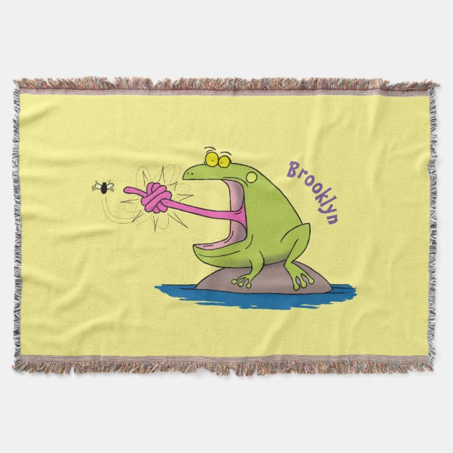 Funny Frosch und Fliege Cartoon Decke (Vorderseite)