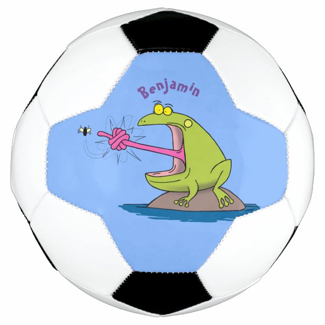 Funny Frosch und Fliege Cartoon Fußball (Vorderseite)