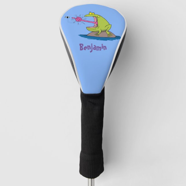 Funny Frosch und Fliege Cartoon Golf Headcover (Vorderseite)